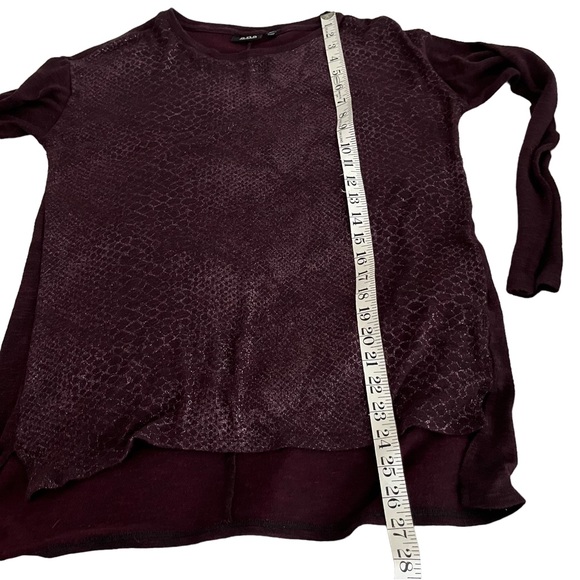 A.N.A. Long Sleeved light Sweater Plum with Silver reflective Sparkle size M - Picture 10 of 11